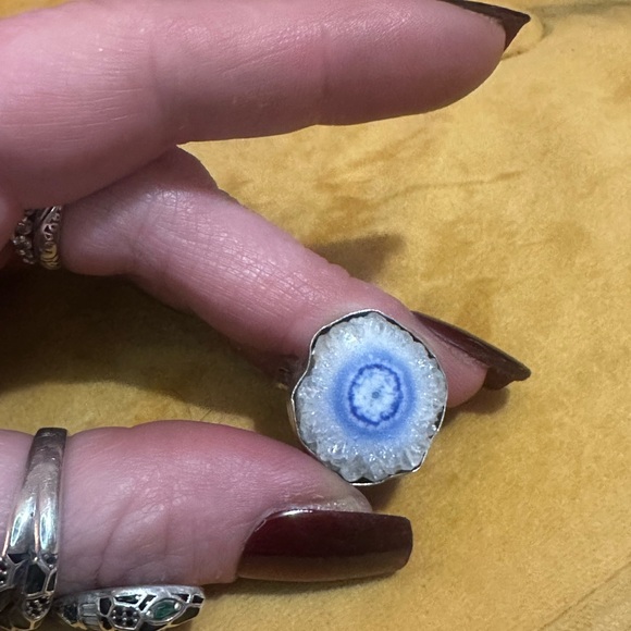STERLING geode slice ring - Picture 5 of 5